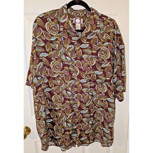 Chiamare Men's Tropical Hawaiian Shirt VTG, Lightweight Size L Rayon Flow Beach